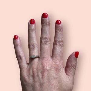 White Gold and Diamonds Ring (Size 6)